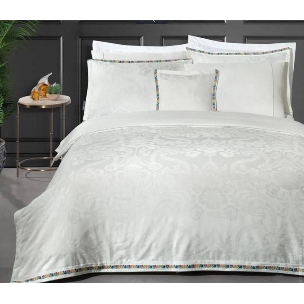 Комплект постельного белья Sarev Shakira k.beyaz жаккард сатин делюкс 300ТС евро (2000022283056)