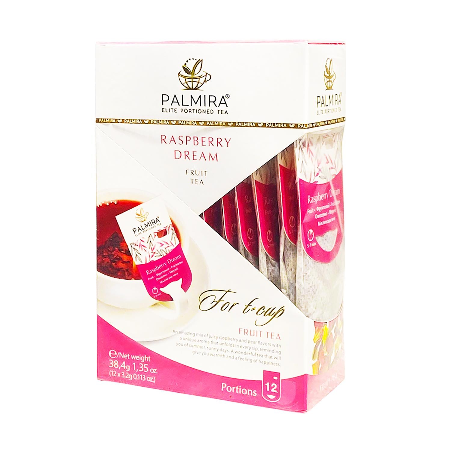 Чай фруктовый пакетированный Palmira Малиновая Мечта T-cup BOX 12 саше по 3,2 г (35974272)