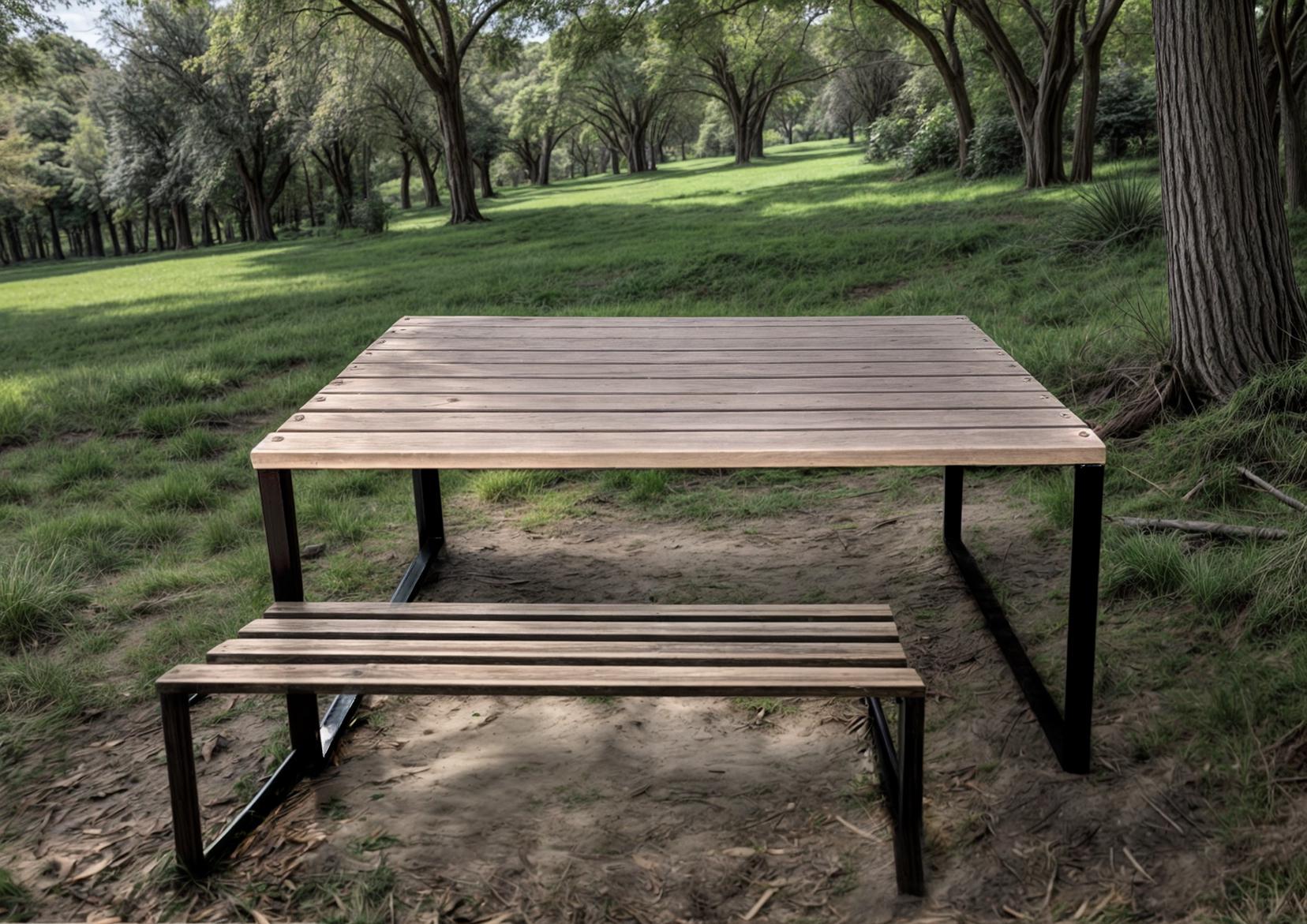 Стіл садовий Tobi Sho Грід у стилі Лофт 3000х700х800 мм Слонова кістка - фото 2