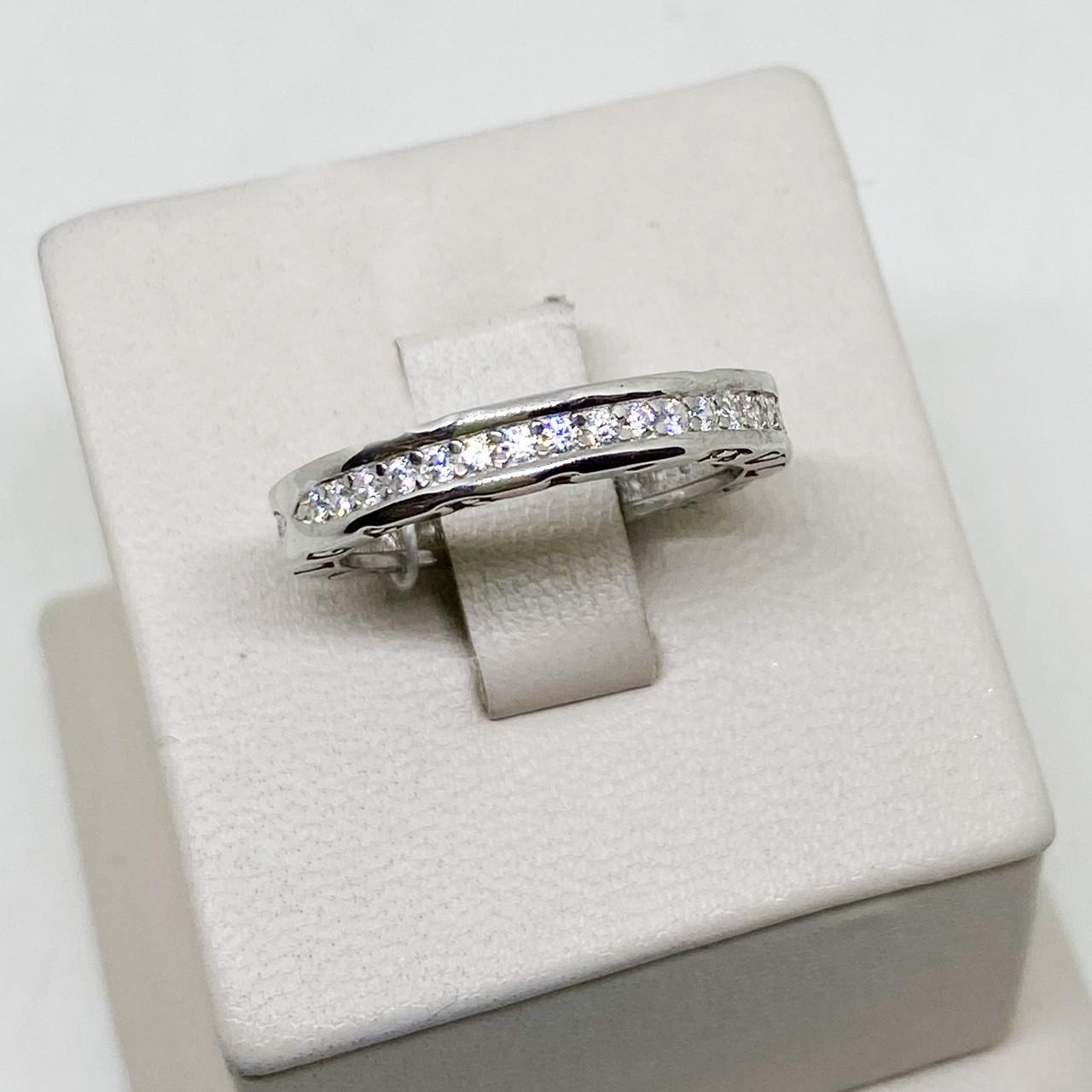 Кольцо серебряное Булгари с кубическим цирконием р. 16,5 3,45 г (1815283749)