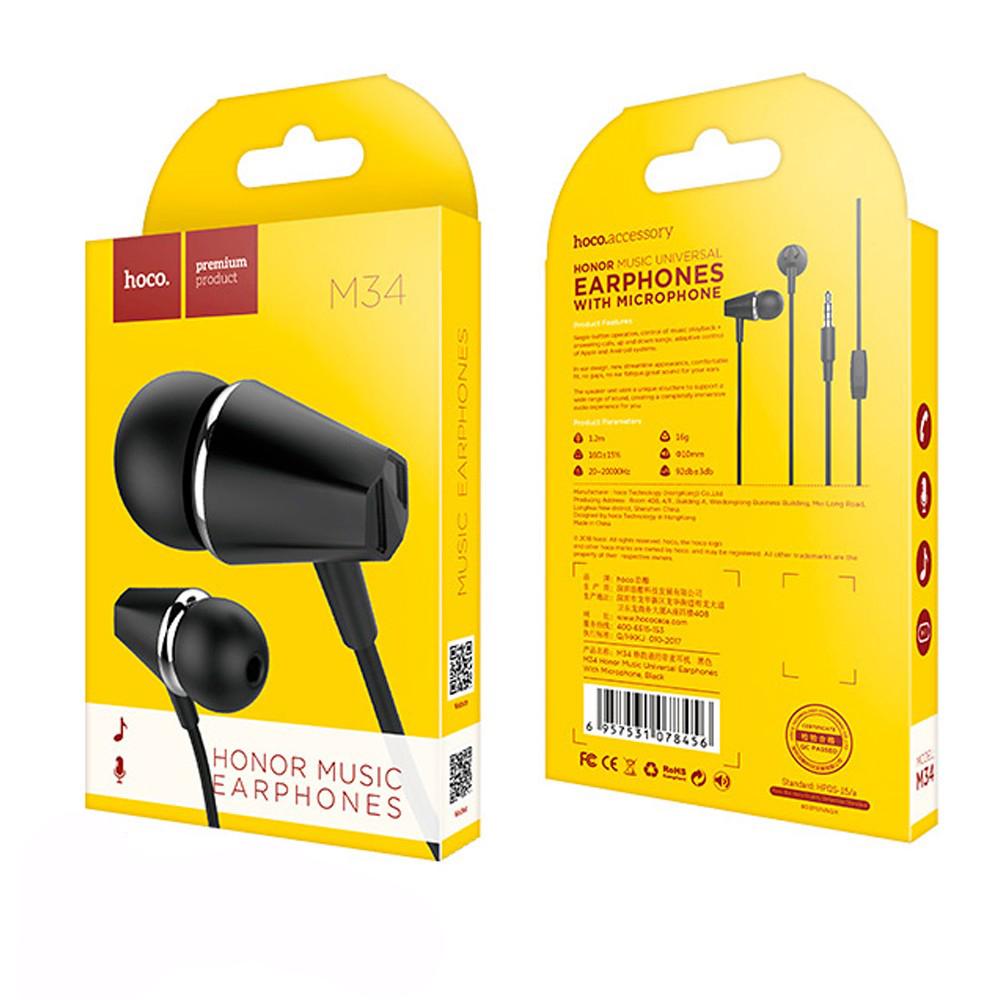 Наушники Hoco M34 honor music universal earphones c микрофоном Black - фото 2