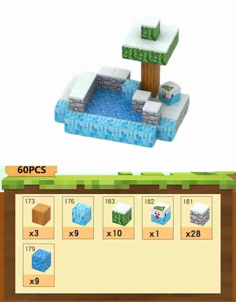 Конструктор для детей Minecraft на магнитах 60 деталей X133 (llo1142515)