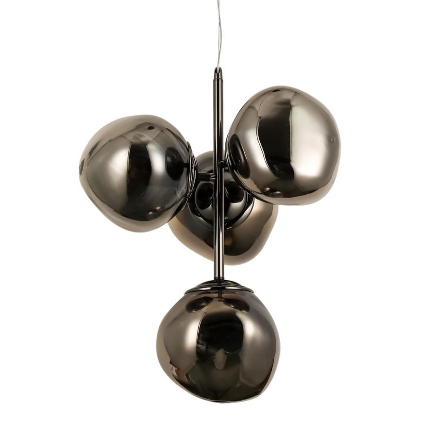 Люстра підвісна 793CH01-4 SMGY 180 E27 з 4 незвичайними плафонами Чорний/Хром - фото 2