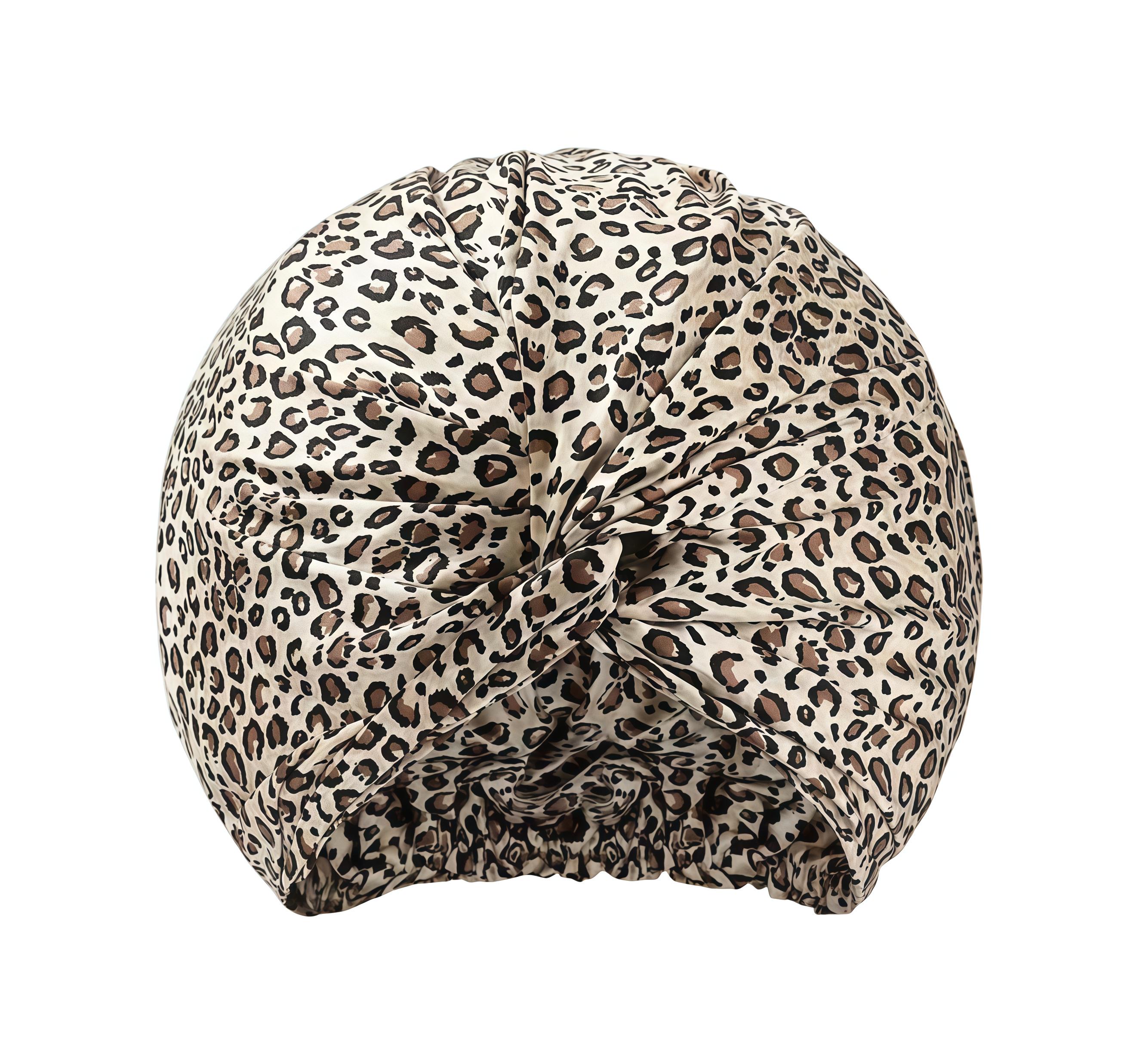 Бонет для волос двухслойный шелковый Леопардовый