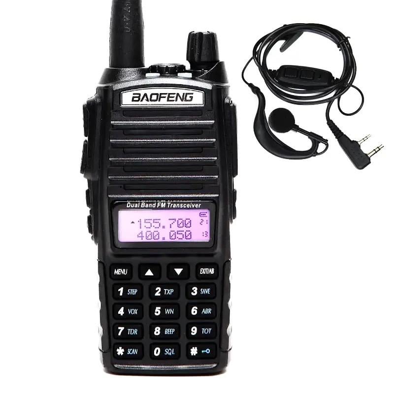 Рация Baofeng UV-82 PRO VHF/UHF и фонарь 2xPTT кнопка/гарнитура до 10 км 8W (100832)