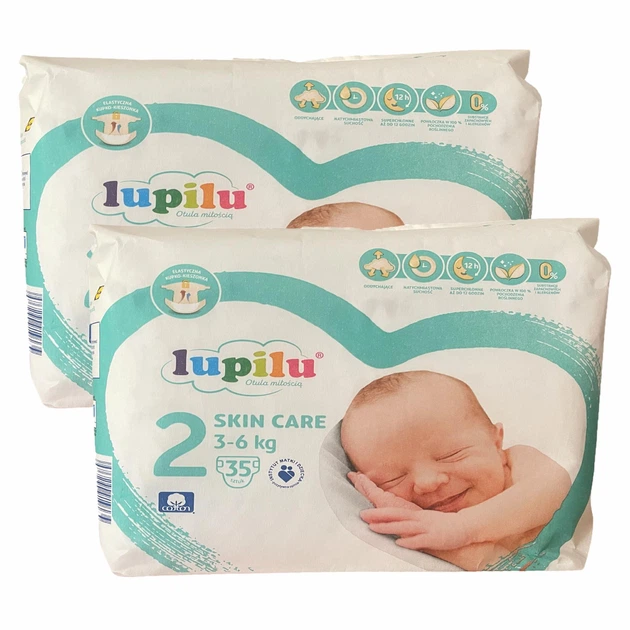 Подгузники детские Lupilu Skin Care 2 Mini 3-6 кг 70 шт. (103173075)