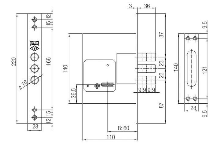 Замок сувальдный 257L 5 ключей 60 мм WFP K75P (1-30179) - фото 2 Замок сувальдный 257L 5 ключей 60 мм WFP K75P (1-30179) - фото 2