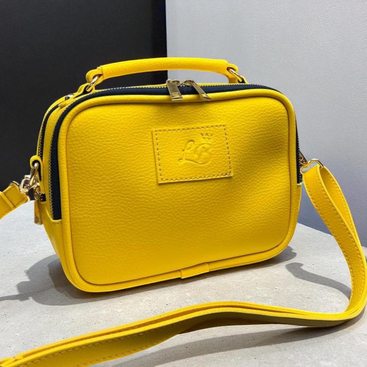 Сумка кросс боди женская маленькая через плечо на тонком ремне вместительная экокожа Желтый - фото 1 Сумка кросс боди женская маленькая через плечо на тонком ремне вместительная экокожа Желтый - фото 1