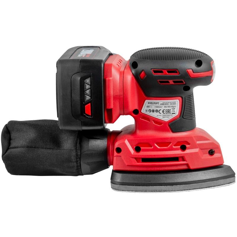 Шлифовальная машина дельтовидная вибрационная аккумуляторная Worcraft CPMS-S20Li с аккумулятором 2А и зарядным 145х145х95 см 20В (43132) - фото 4