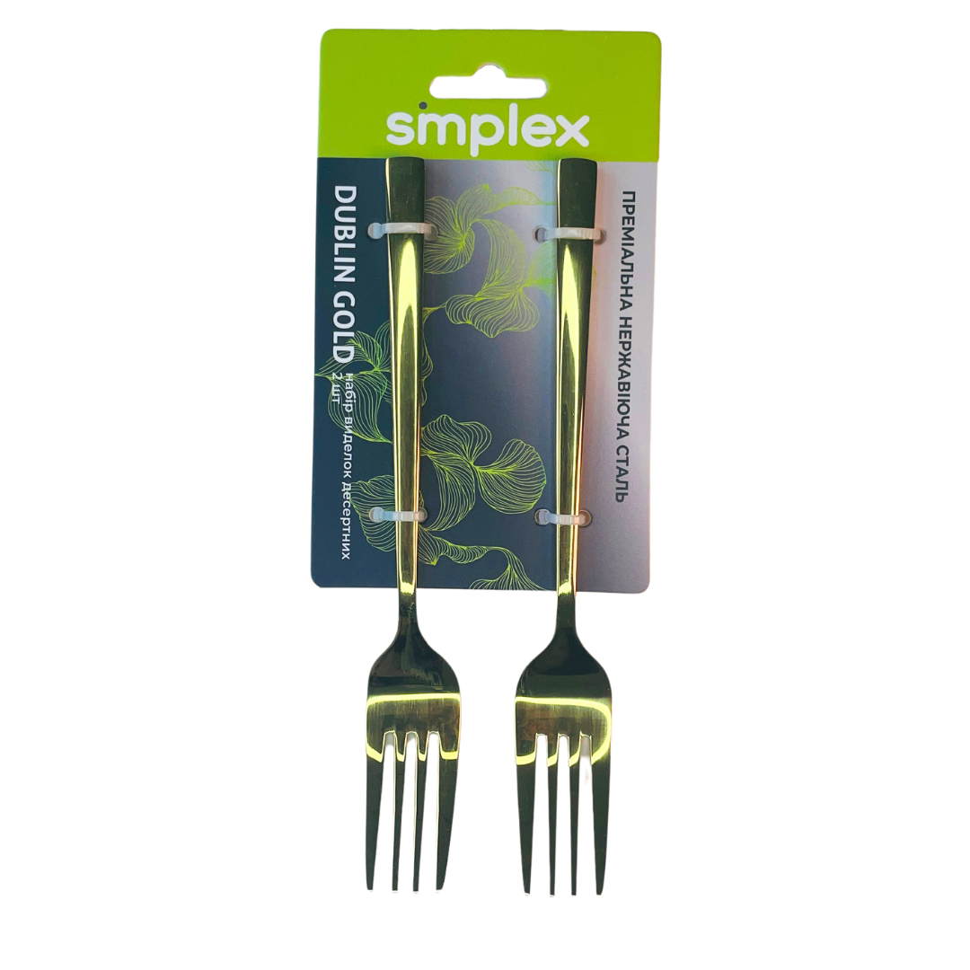 Набор вилок десертных Smple DUBLIN GOLD PRO-015-TEF 2 шт. Gold