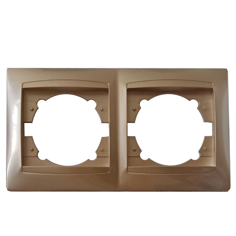 Рамка 2-постовая Lemanso Сакура горизонтальная Золотой (LMR1211)