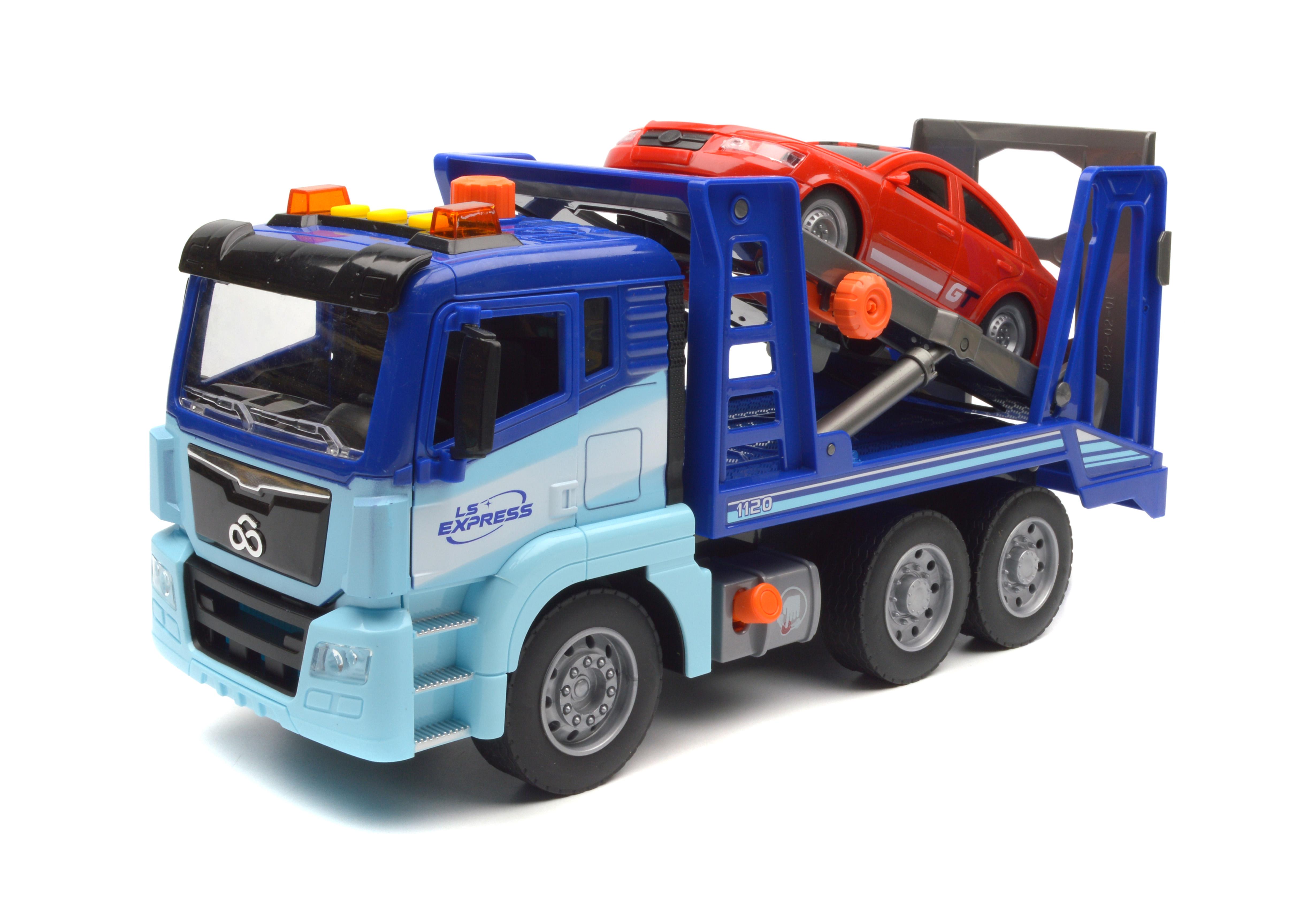 Игрушка Автовоз WY1120A инерция/звук/свет/насосный механизм/подъем платформы (WY1120A)