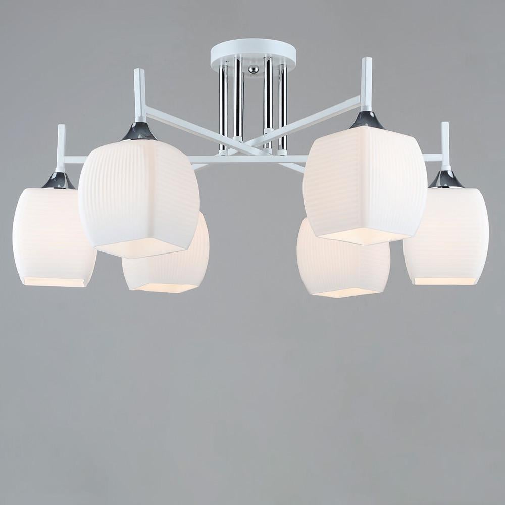 Люстра стельова декоративна Light House SRS-19295/6 WT/CH Білий/Хром