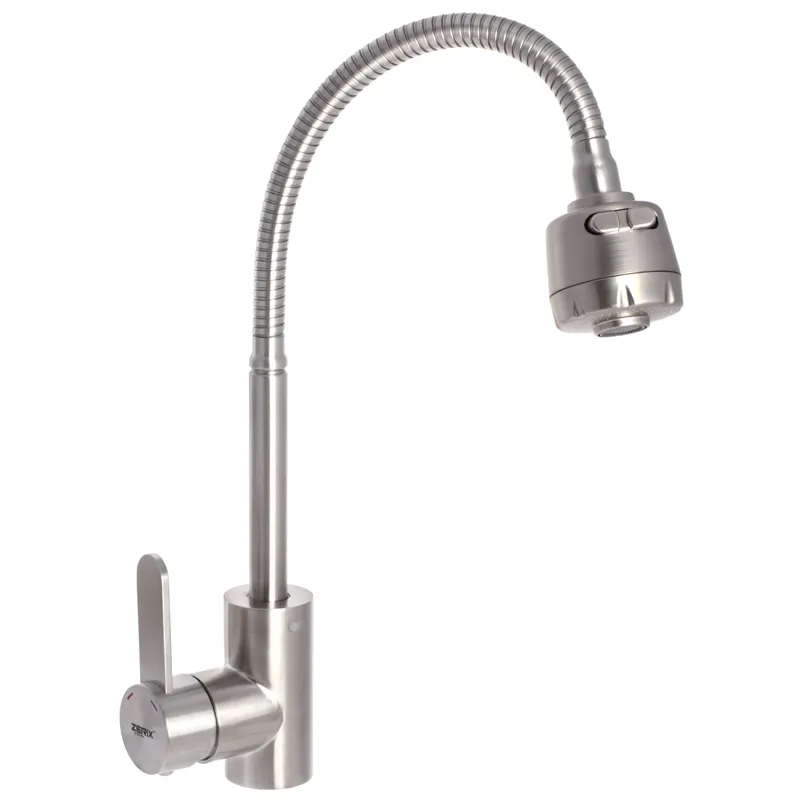 Смеситель для кухни Zerix LR74304 с рефлективным изливом (LL1207)