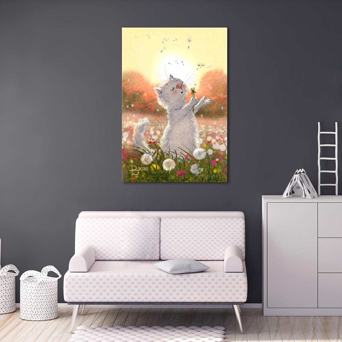 Модульная картина Поле одуванчиков 1 модуль 60x90 см