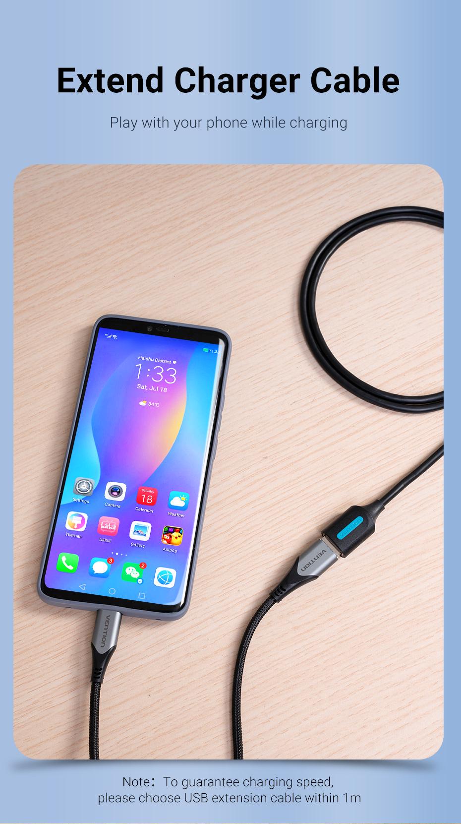 Кабель Vention USB 2.0 480 Мбіт/с USB-A папа на USB-A мама 1,5 м Чорний (CBIBG) - фото 7 Кабель Vention USB 2.0 480 Мбіт/с USB-A папа на USB-A мама 1,5 м Чорний (CBIBG) - фото 7