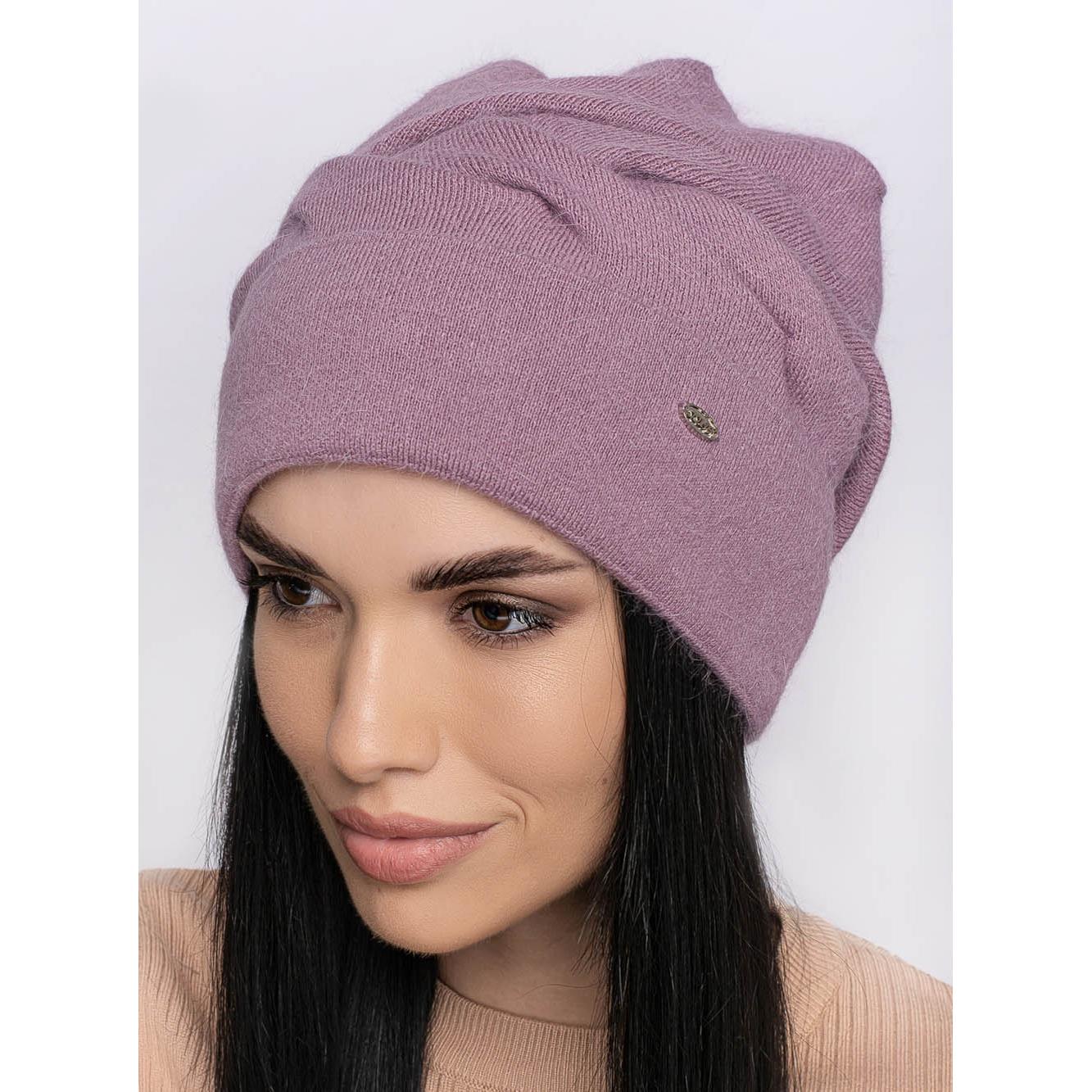 Шапка ангоровая женская Leks Фантазия one size Лиловый - фото 1 Шапка ангоровая женская Leks Фантазия one size Лиловый - фото 1