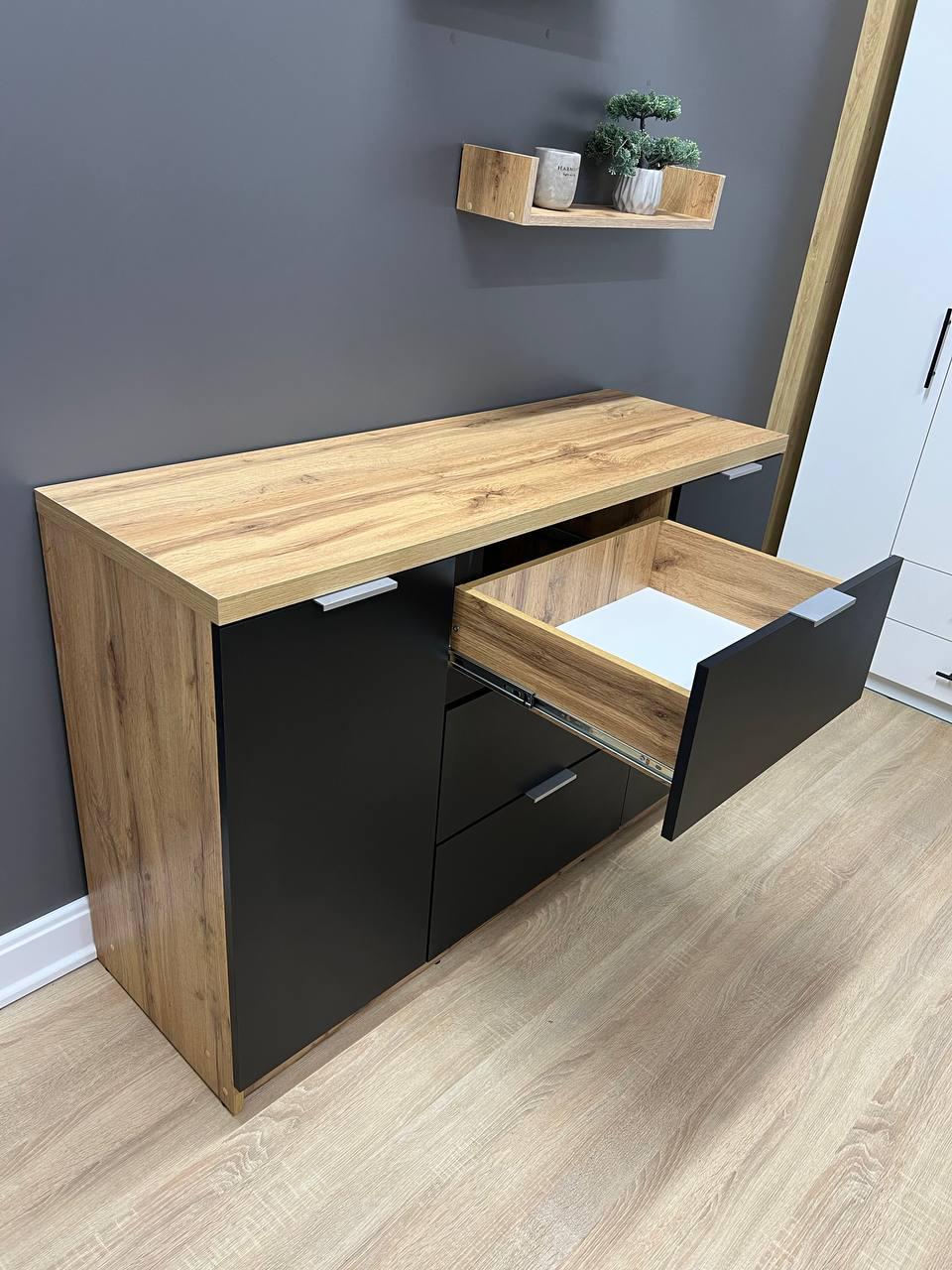 Комод Комфорт 3+2 1300х850х450 мм Дуб Аппалачі/Чорний - фото 4 Комод Комфорт 3+2 1300х850х450 мм Дуб Аппалачі/Чорний - фото 4