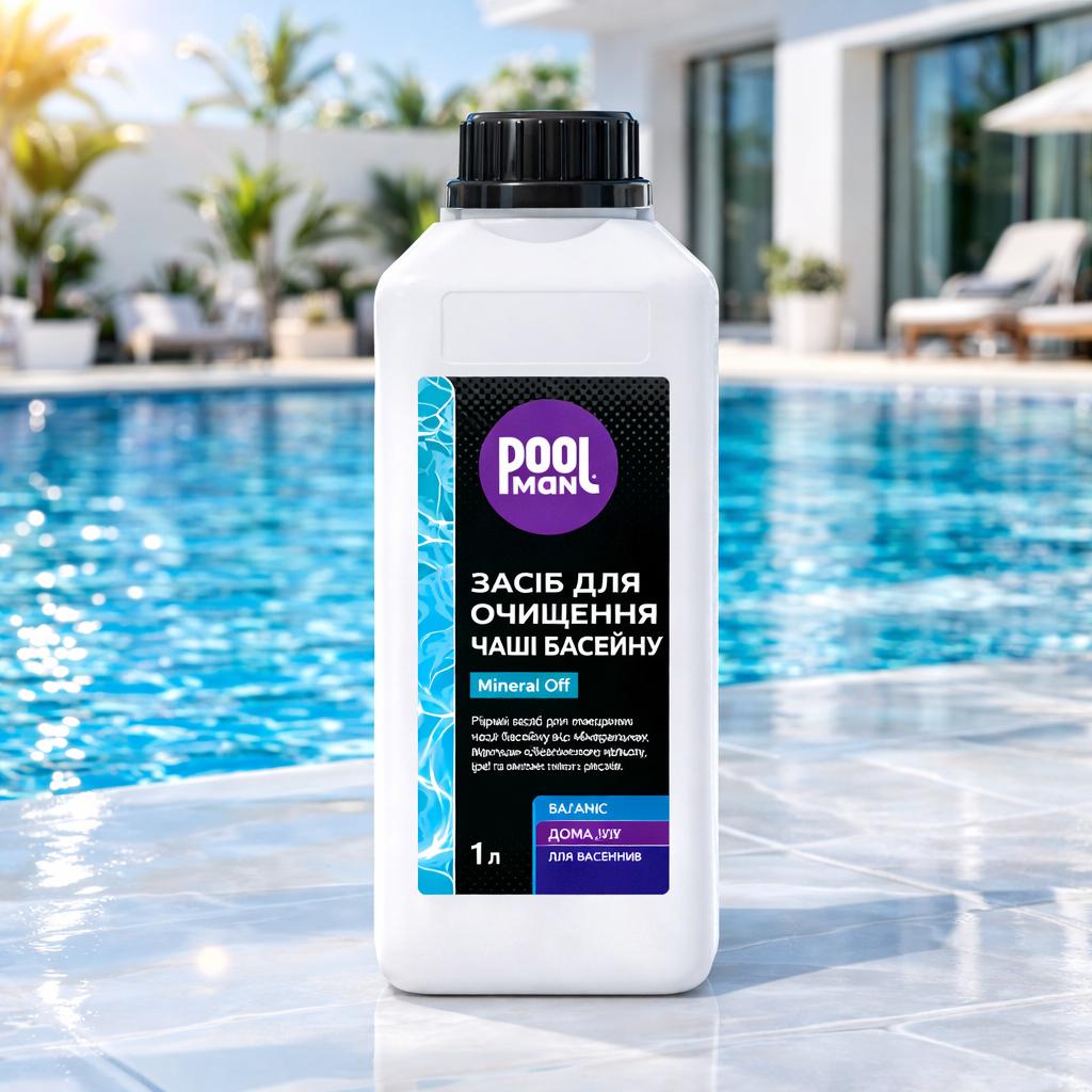 Средство жидкое для очистки чаши бассейна от минеральных отложений известкового налета и мыльных остатков 1 л