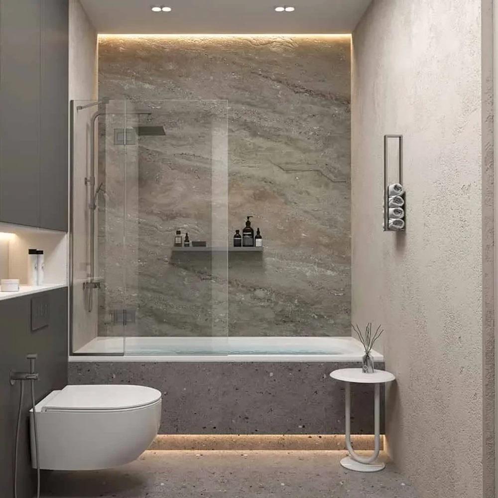 Шторка для ванной WAVE GLASS Sandra 140x80 см универсальная стекло 8 мм Хром (WG-SANDRA14080)