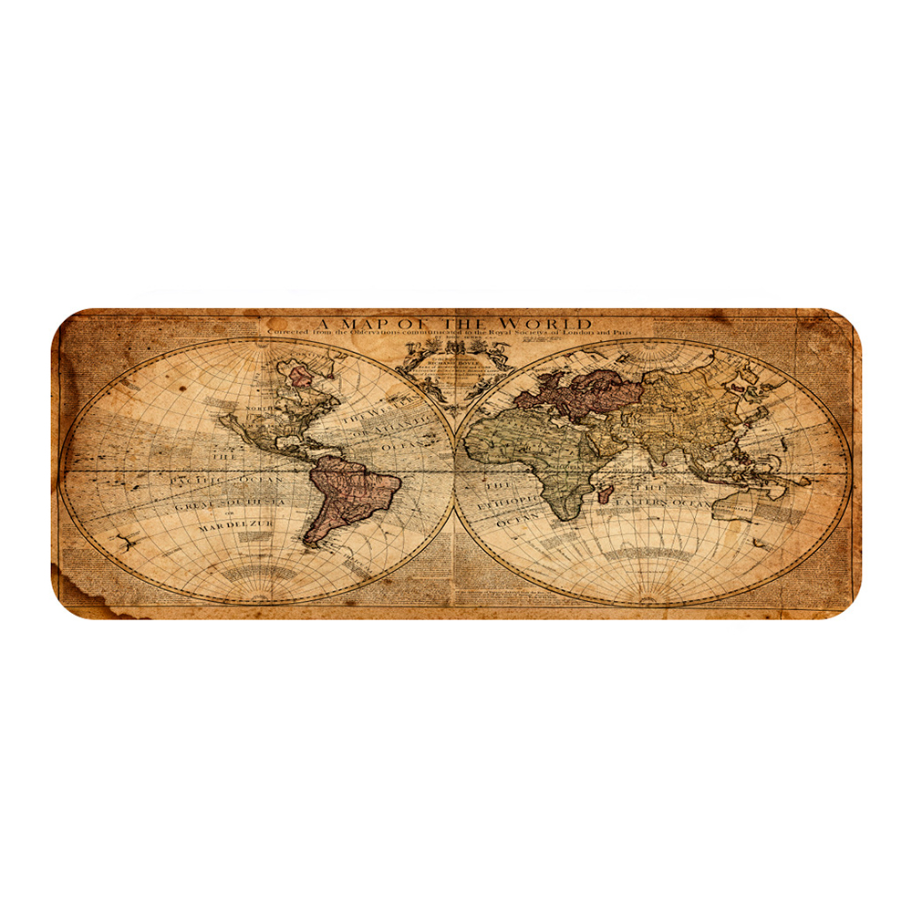 Коврик для мышки тканевый Карта мира Retro Map с боковой прошивкой 3 мм 300x700 мм (36171)