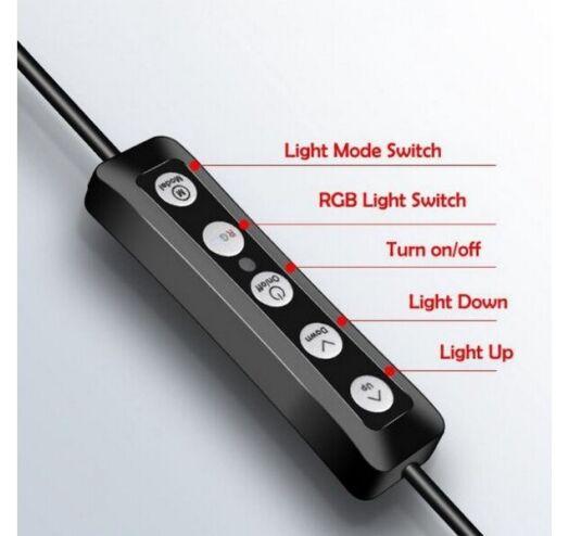 Лед-лампа кільцева для студійного освітлення LED лампа XD-260 26 см з пультом і штативом для фото і відео - фото 6