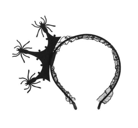 Декор на Хэллоуин обруч Пауки на короне One size Черный (2174)