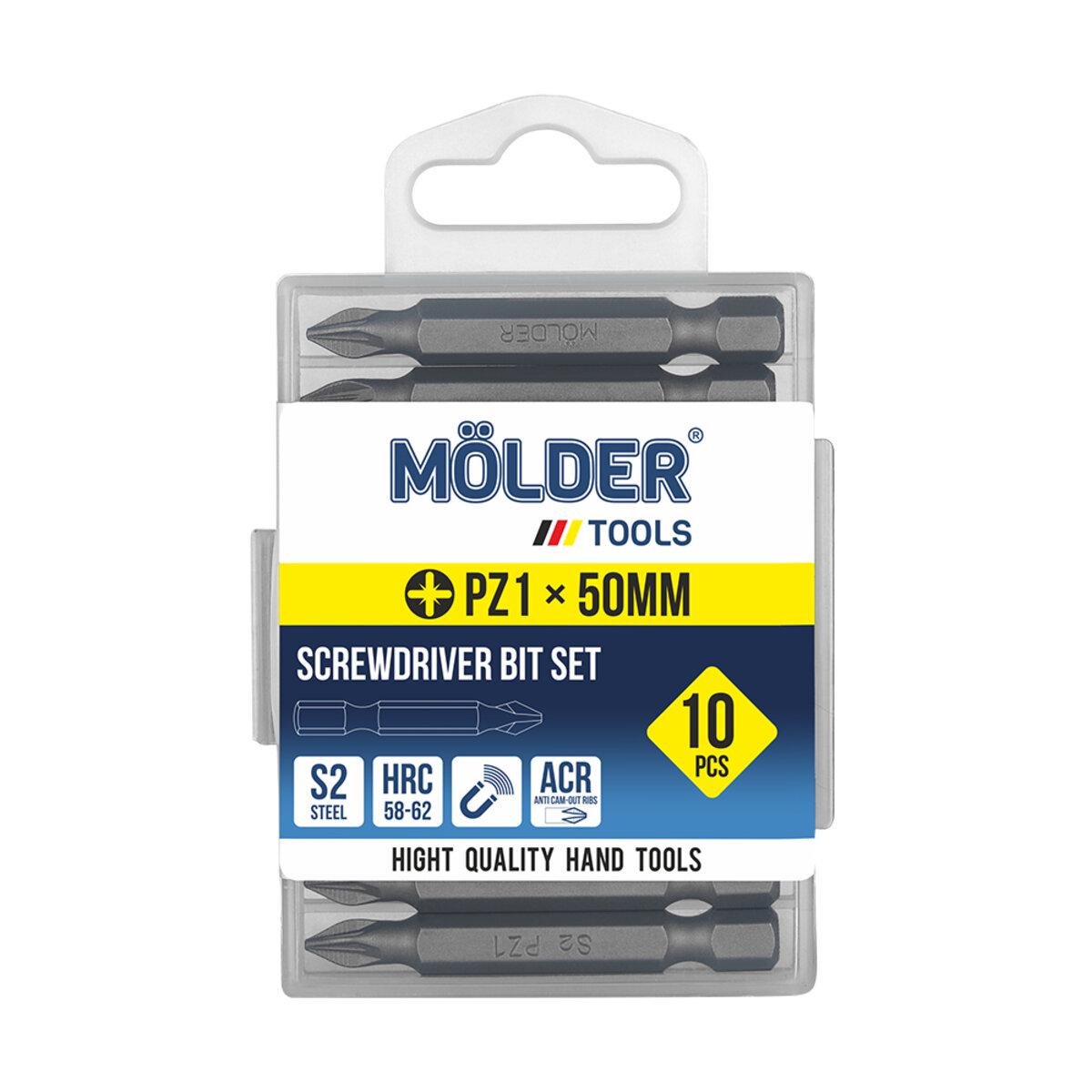 Набор битов Molder PZ1x50 мм 10 шт. - фото 1 Набор битов Molder PZ1x50 мм 10 шт. - фото 1