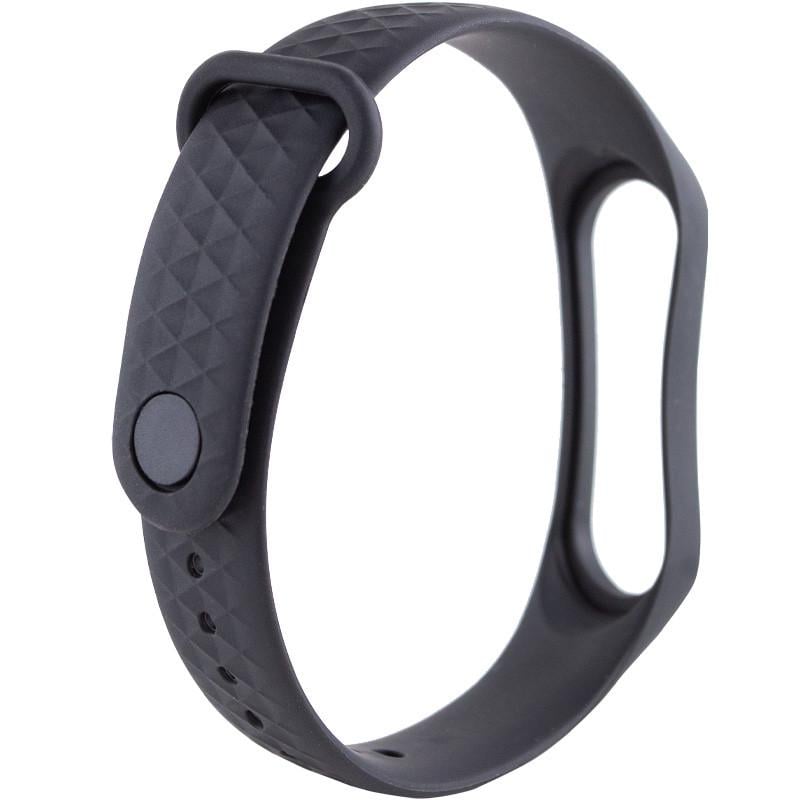 Ремінець силіконовий Rhomb для Xiaomi Mi Band 3/4 Black (00000030247_4)