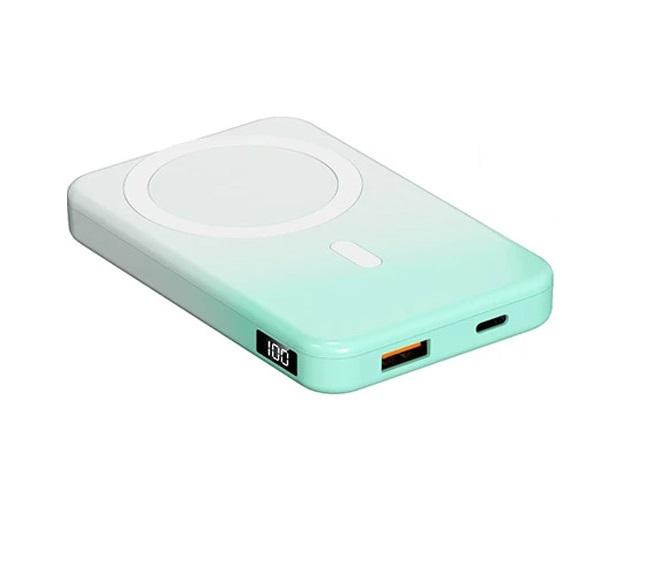 Повербанк JJT-A27-1 Gradient MagSafe 10000 mAh PD20W+QC 22,5W з БЗП Біло-зелений - фото 1