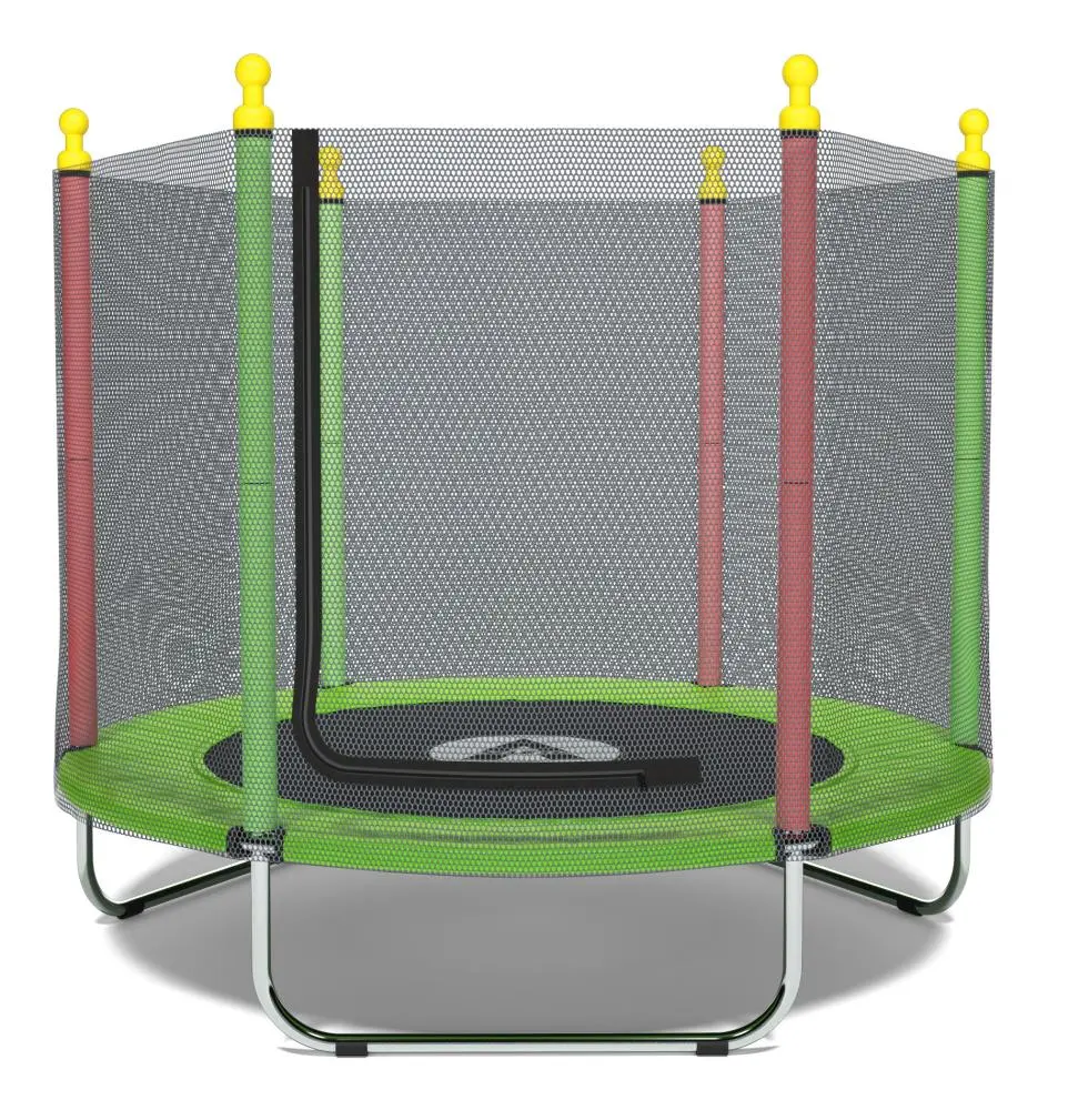 Батут детский Atleto KRB10 с защитной сеткой на металлических опорах 160 см Зеленый (132-76-42400220)