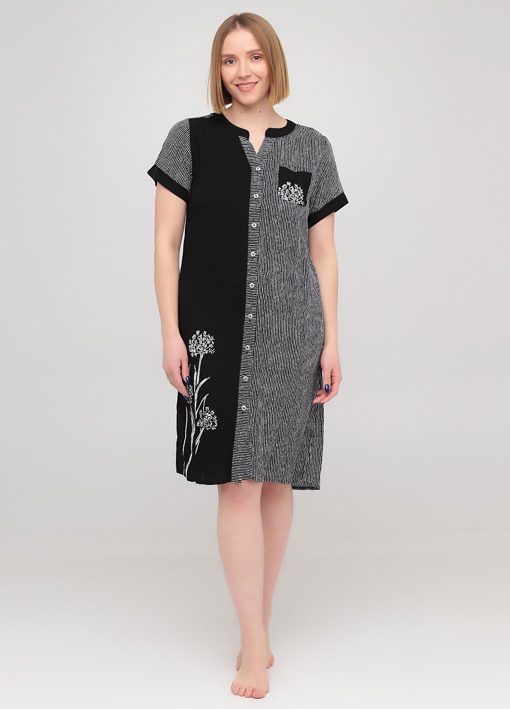 Халат женский Juliet Deluxe XL Черный/Белый (33277)