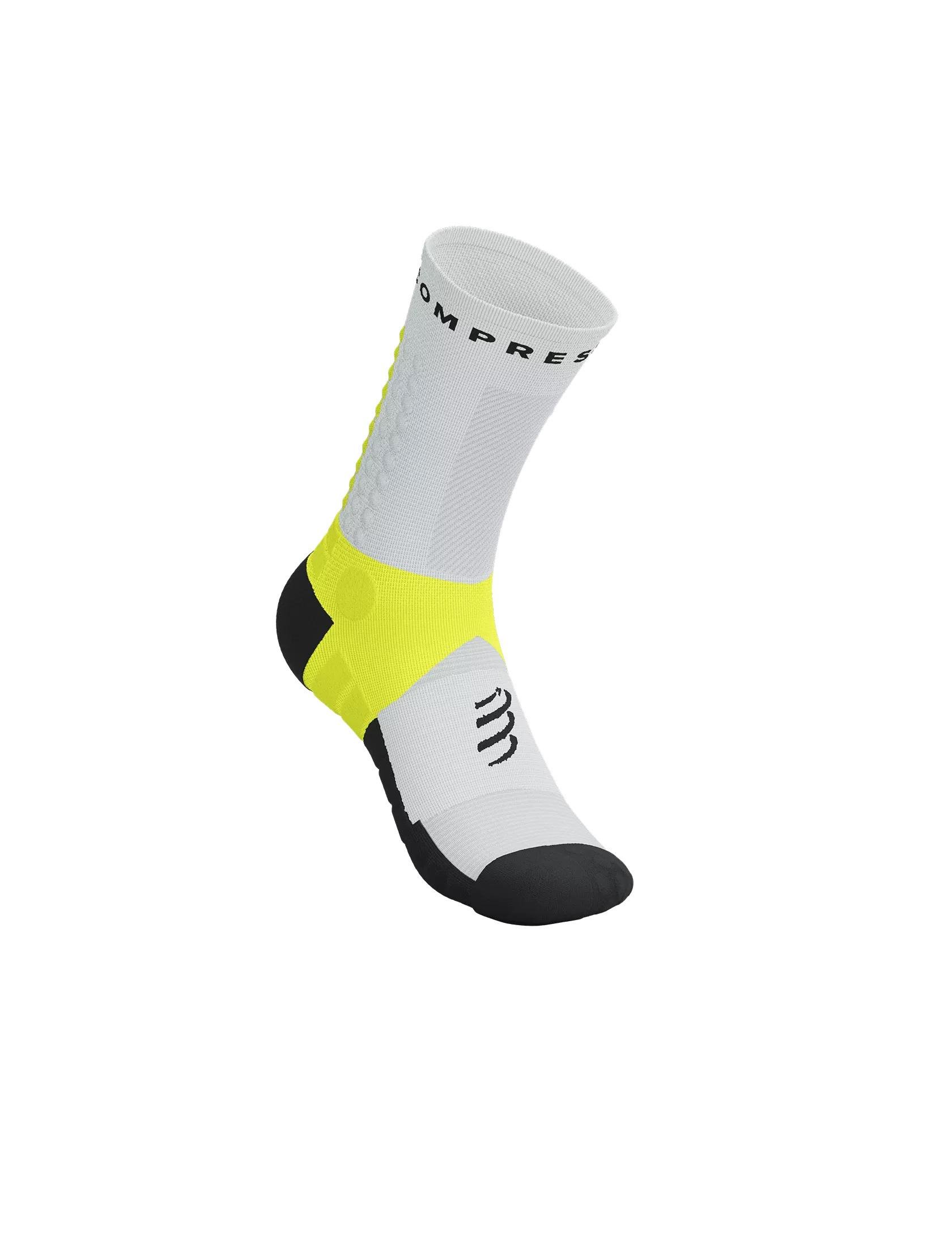 Носки Compressport Ultra Trail Socks V2.0 T3 White/Safe Yellow - фото 2