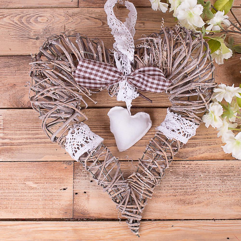 Подвеска Сердце с вязкой большое (3906)