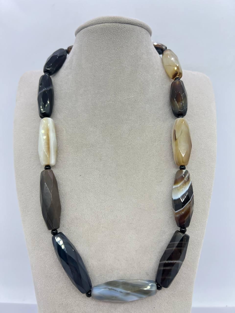 Бусы агат 48 см Разноцветный (11304)