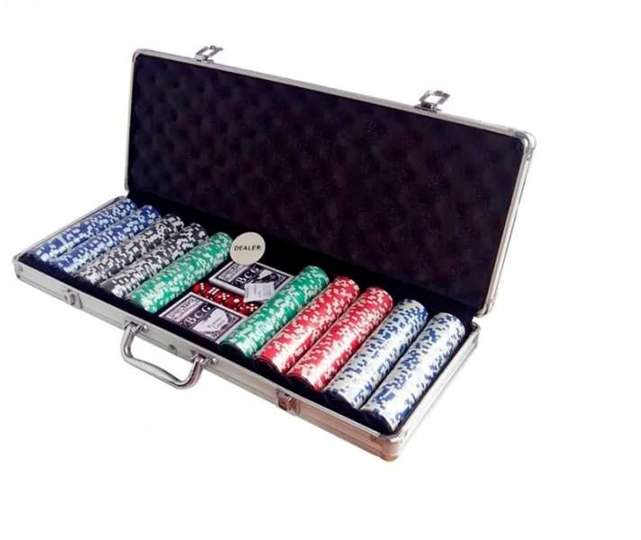 Покер на 500 фішок з номіналом у кейсі (006007)