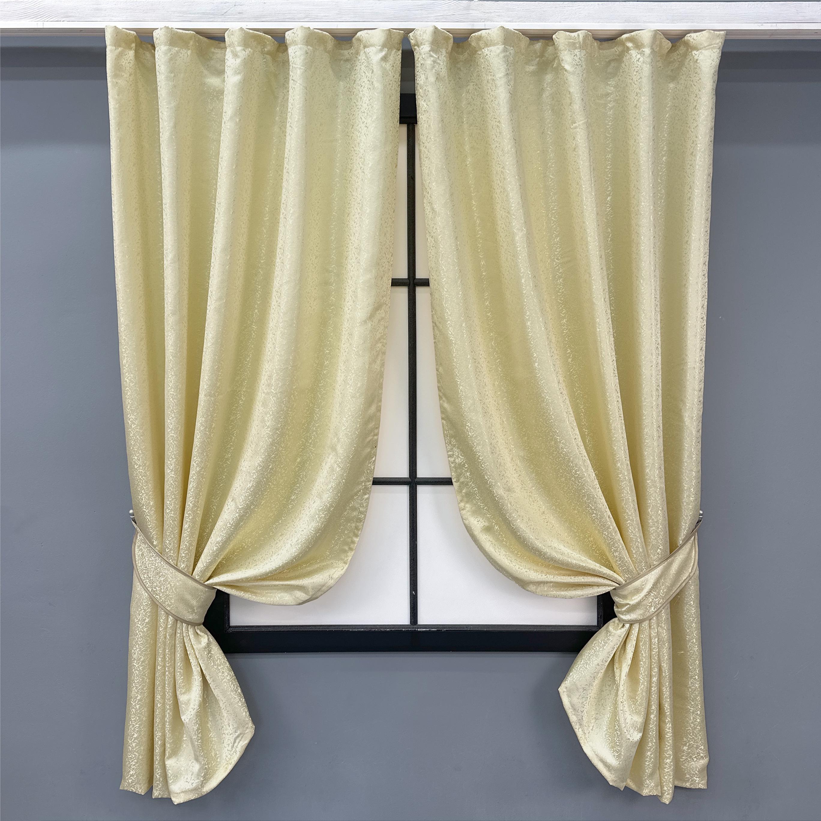 Комплект штор VR-Textil № 1054ш жаккард 130х170 см 2 шт. Светло-золотистый (35-0357)