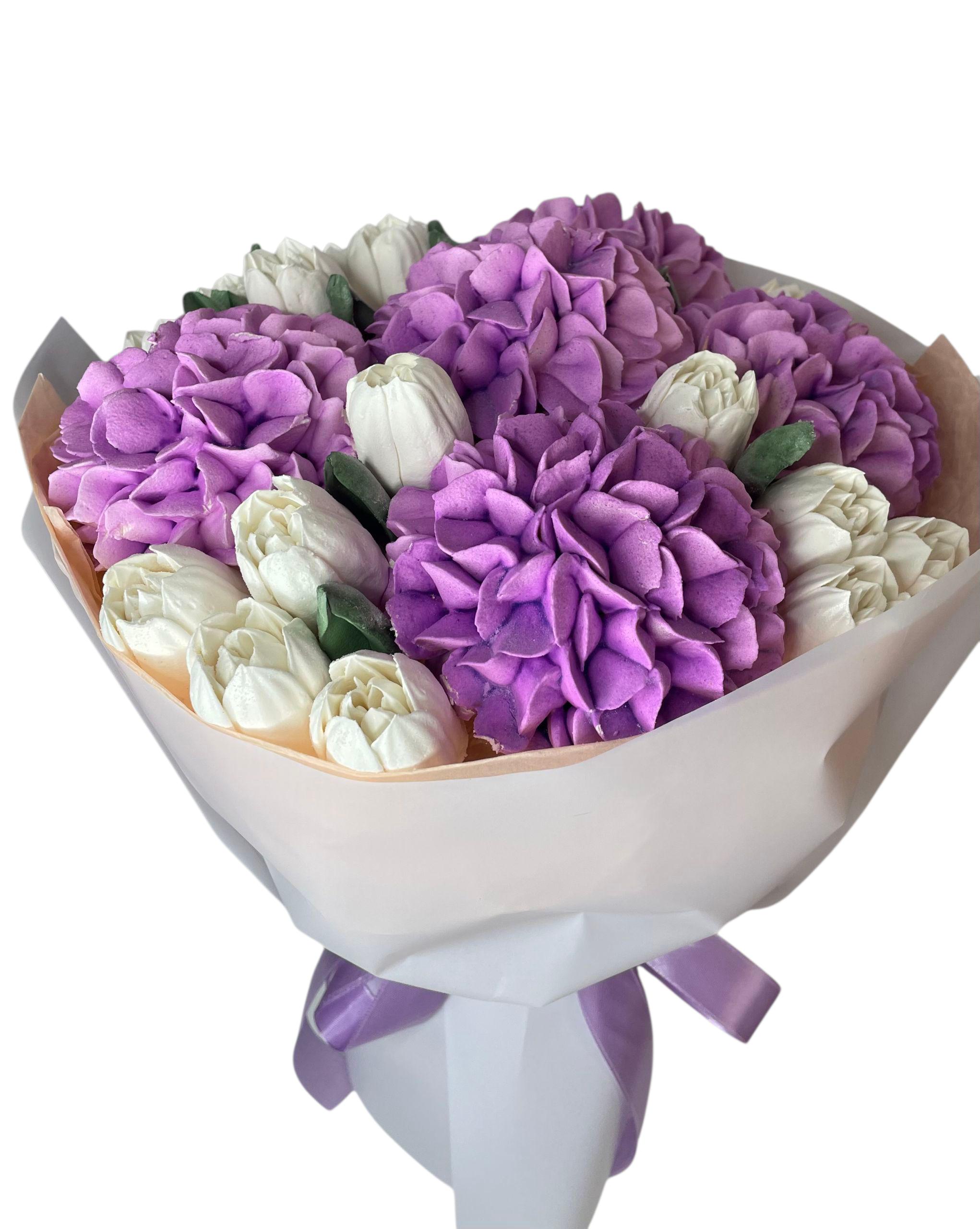 Букет зефірних квітів ручної роботи 25 см (30317981)