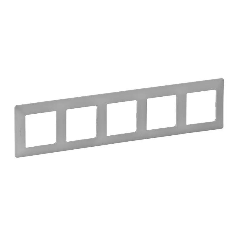 Рамка Legrand Valena Life пластик 5 постов 9,2х37,6 см Алюминиевый (754135)