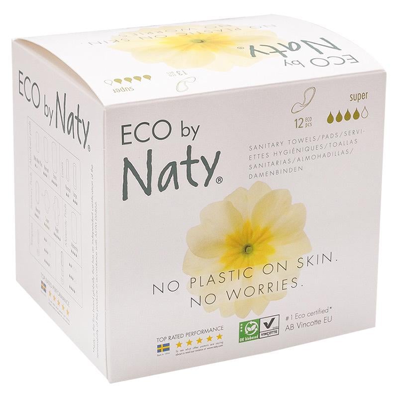 Прокладки гігієнічні Eco by Naty Extra Normal Plus з крильцями 4 краплі 12 шт. (244688)