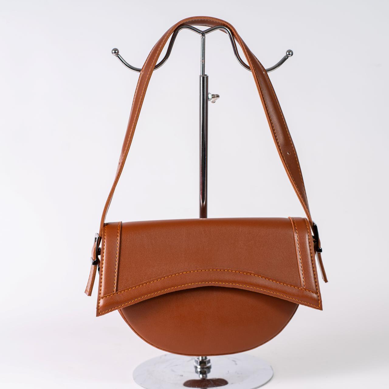 Сумка женская полукруглая XENIA № 33-24 из эко-кожи Охра - фото 1