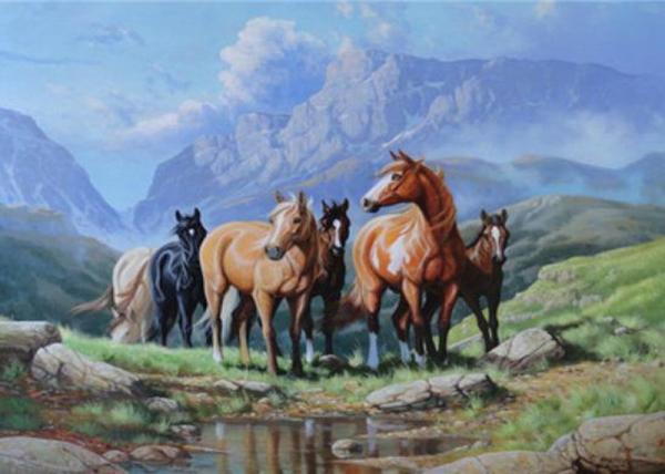 Картина по номерам Josef Otten Животные Табун лошадей 40х50 см в термопакете (3278RA_O-mt) Картина по номерам Josef Otten Животные Табун лошадей 40х50 см в термопакете (3278RA_O-mt)