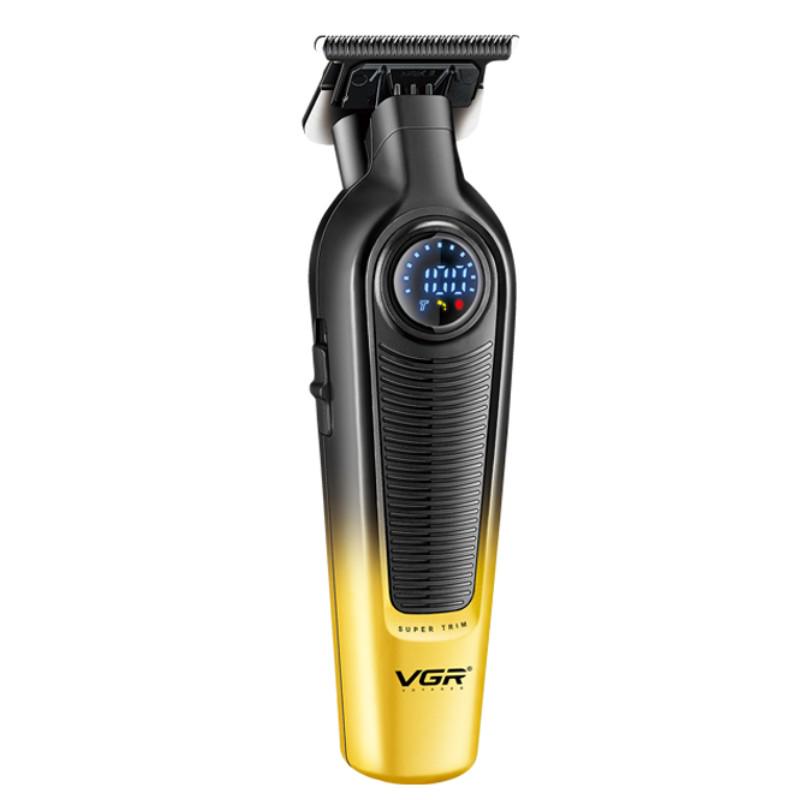 Тример VGR V-996 з LED дисплеєм та 4 насадками Жовтий (29425435)