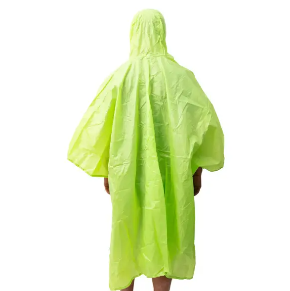 Дощовик-пончо захисний з капюшоном One size Яскраво-зелений (LU-029M) - фото 4
