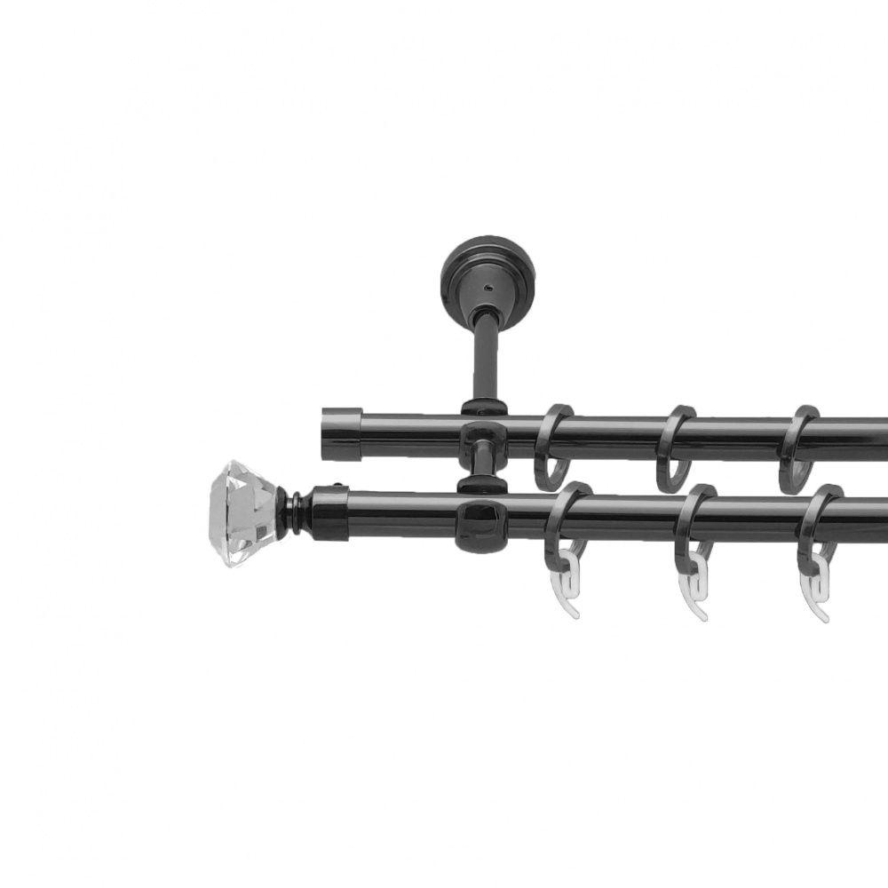 Карниз Orvit Спектралія металевий дворядний відкритий гладка труба кільце фасонне металеве 16/16 мм 160 см Онікс (4714314)