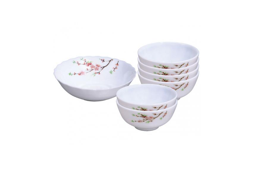 Набор салатников SNT Японская вишня 1 шт. D20 см 6 шт. D11,2 см (MSN-30056-61122)