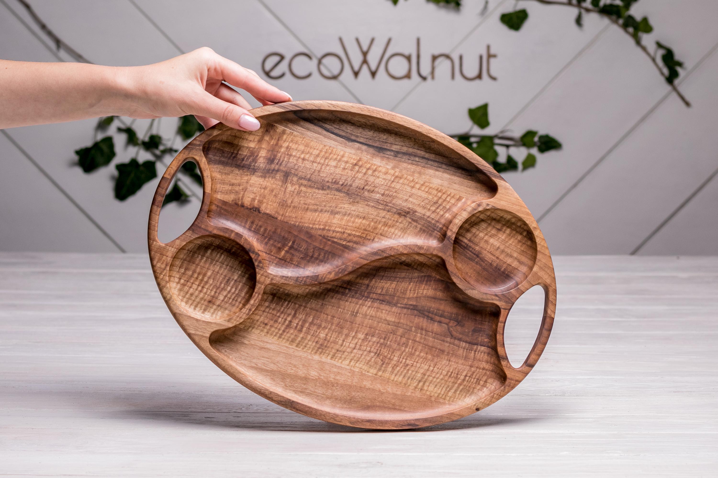 Тарілка EcoWalnut для закусок дерев'яна L (EK-38.2) - фото 8