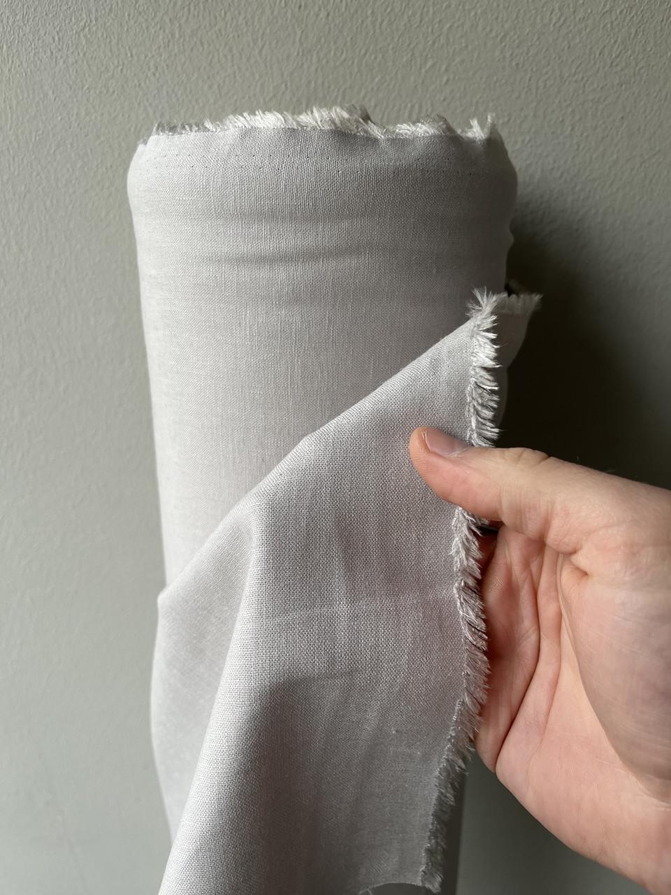 Ткань костюмная LINEN PLUS льняная 143 см 530 Светло-серый - фото 3