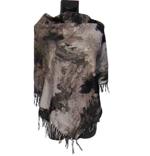 Платок женский Cashmere акварель Серый (1749065955)