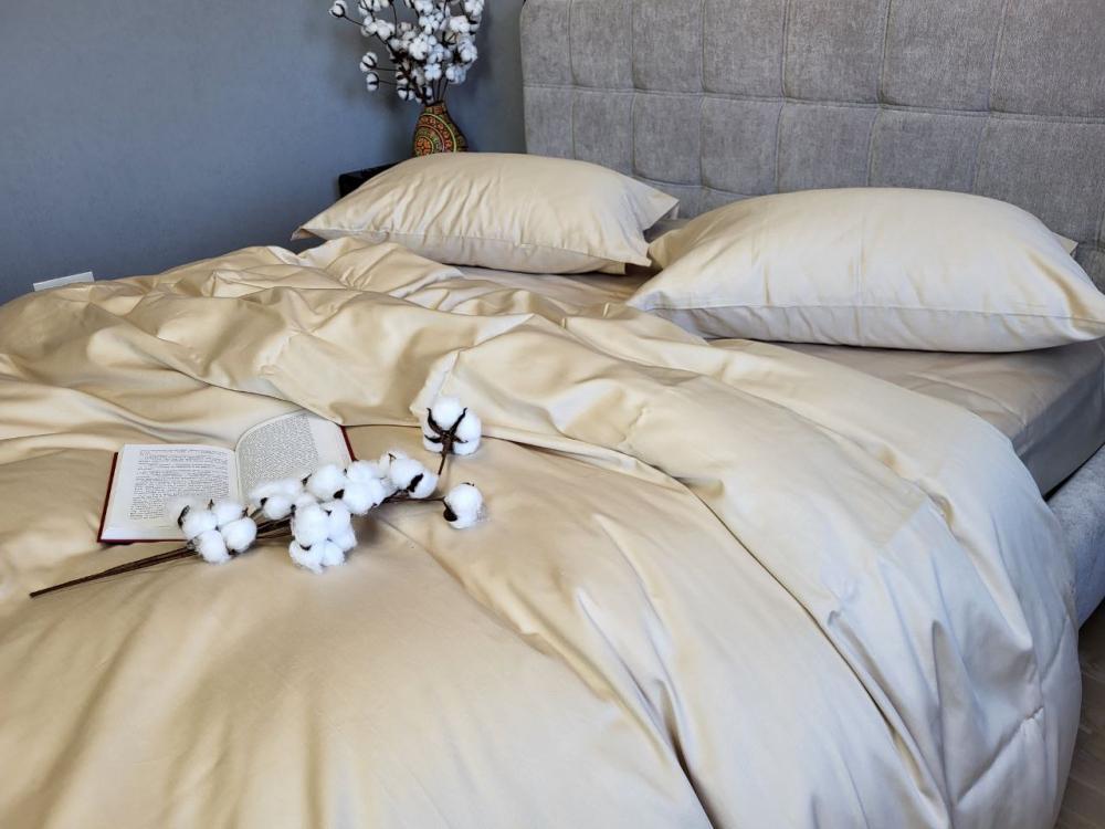 Комплект постельного белья на резинке Моно сатин Premium полуторный/наволочки 50х70/70х70 см Sandy Shore (5772) - фото 1